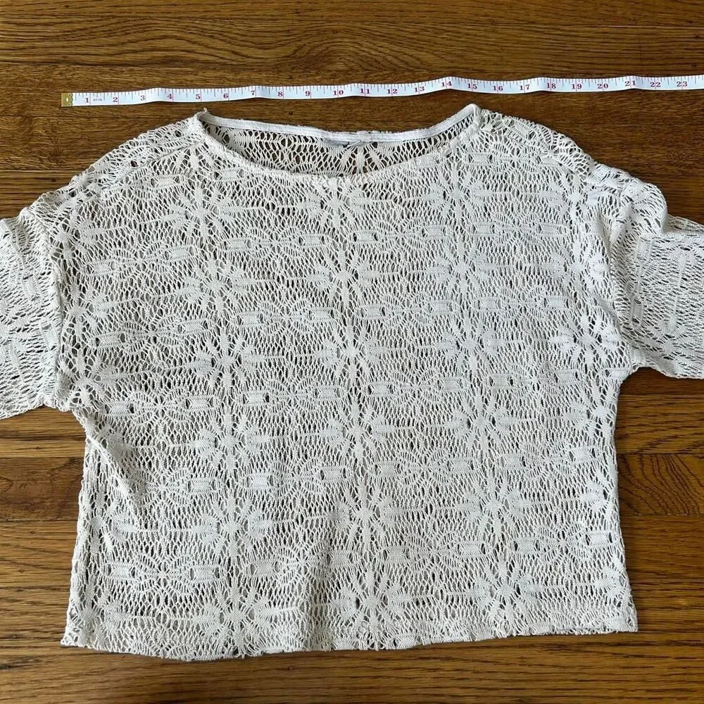 White Crochet Blouse- Boho Blouse - Picture 3 of 8